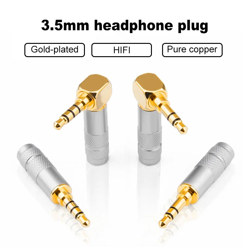 YYTCG-enchufe estéreo de 3,5mm, adaptador de Audio de 90 grados, conector macho de 3,5mm para micrófono mezclador, conectores de altavoz de guitarra