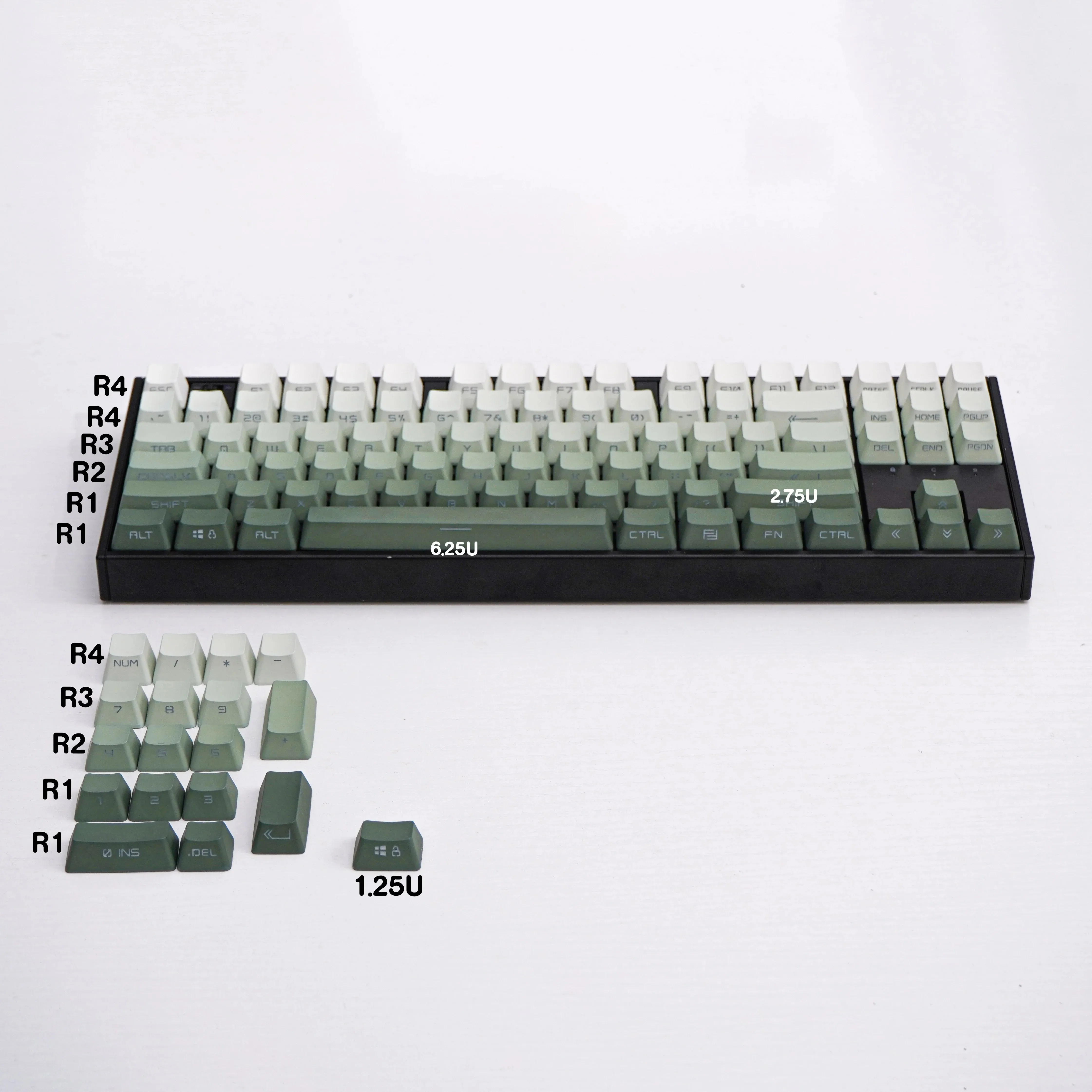 134 teclas, doble disparo, brillo a través de teclas, hierba marina, gradiente, impresión lateral, teclas PBT, perfil OEM para interruptores MX, teclado para juegos - imagen 3