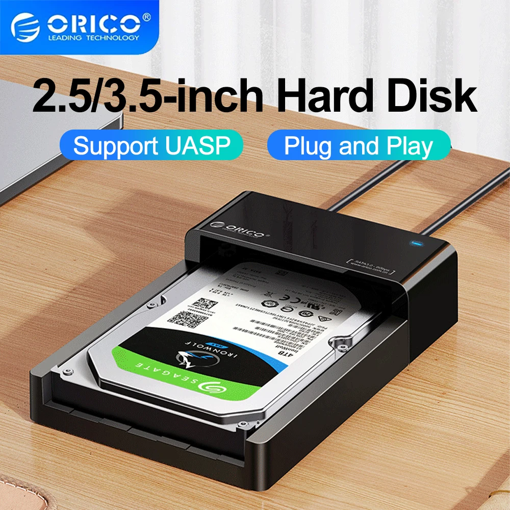 ORICO 2,5/3,5 pulgadas HDD carcasa de disco duro de 2,5 "USB 3,0 SATA 6Gbps para SSD HDD disco duro externo carcasa de disco compatible con UASP