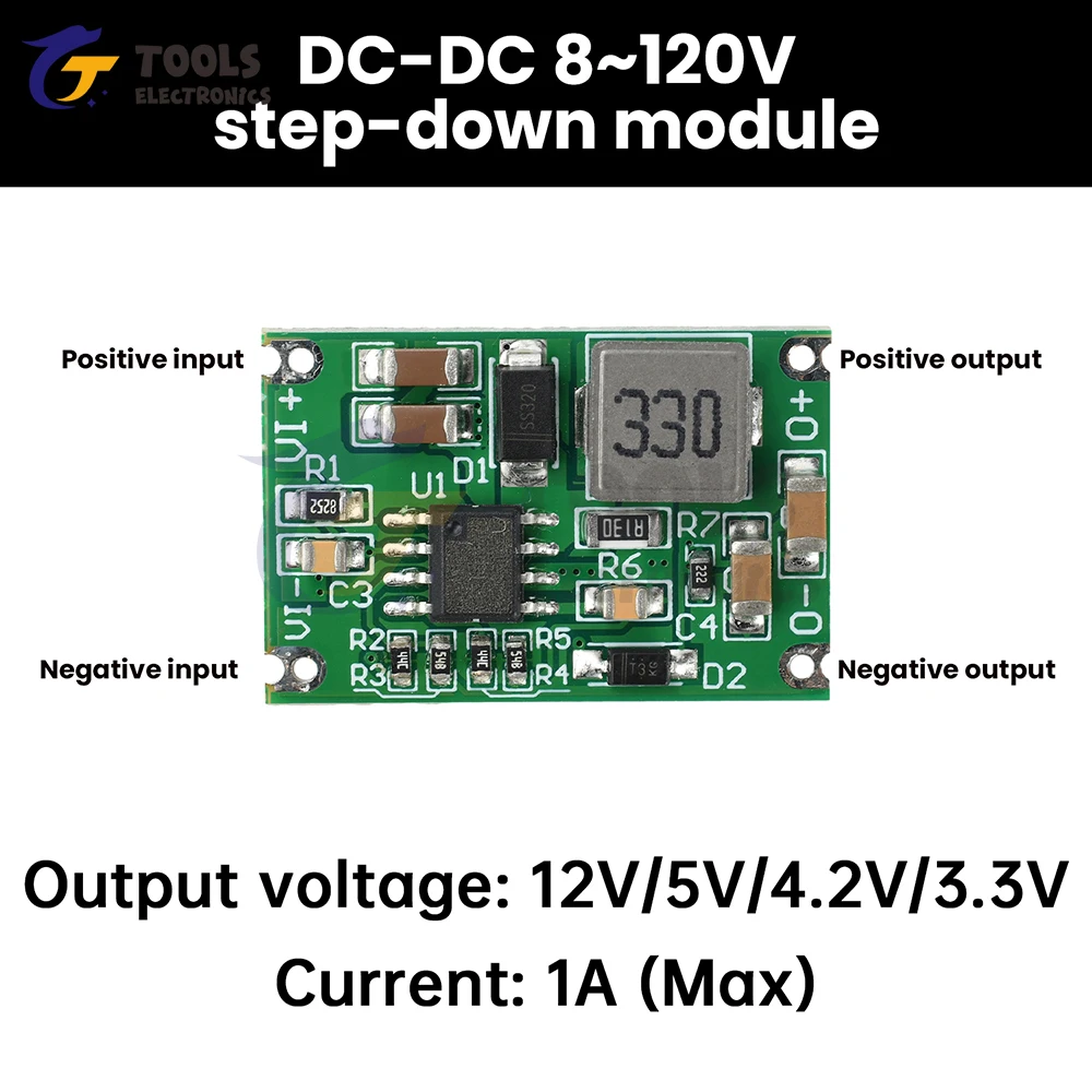 Módulo de fuente de alimentación reductor de alto voltaje no aislado DC-DC 48V 60V 120V a 3,3 V/5V/12V módulo de fuente de alimentación Buck DC - imagen 4
