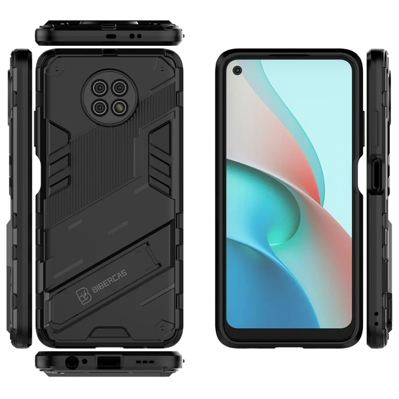 Para Xiaomi Redmi Note 9T 5G funda a prueba de golpes de silicona soporte de parachoques armadura dura PC funda de teléfono Redmi Note 9 T Pro 9S - imagen 4