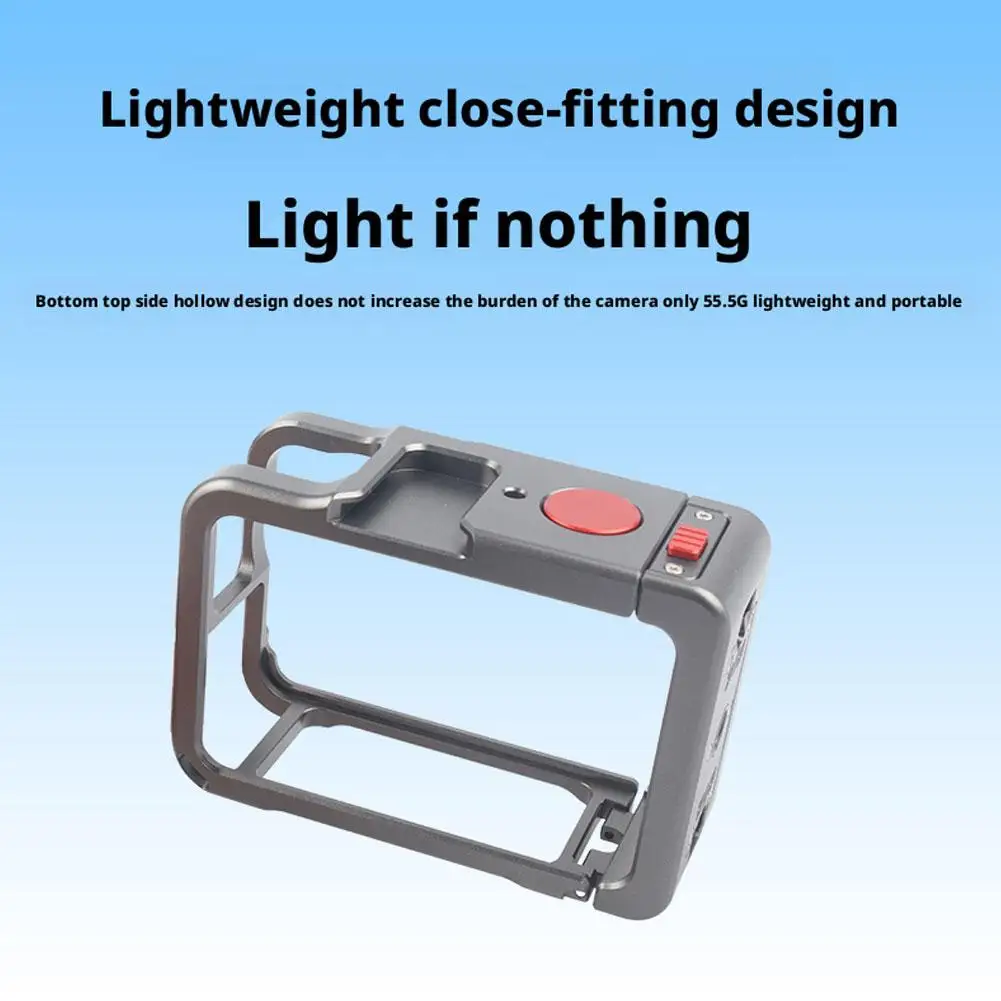 Jaula de Metal para DJI Action 6, carcasa de marco de aleación de aluminio, protección completa de liberación rápida con accesorios de cámara de expansión de zapata fría - imagen 4