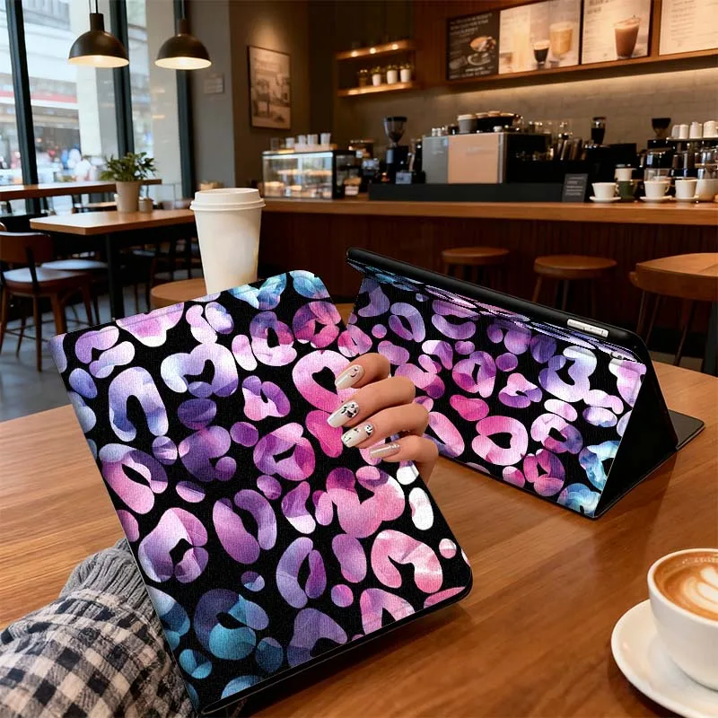 Arte colorido estampado de leopardo para Xiaomi Redmi Mi Pad 2 4 5 6 6s 7 8 11 12,5 12,4 11,2 8,7 SE Pro Plus Max funda para tableta