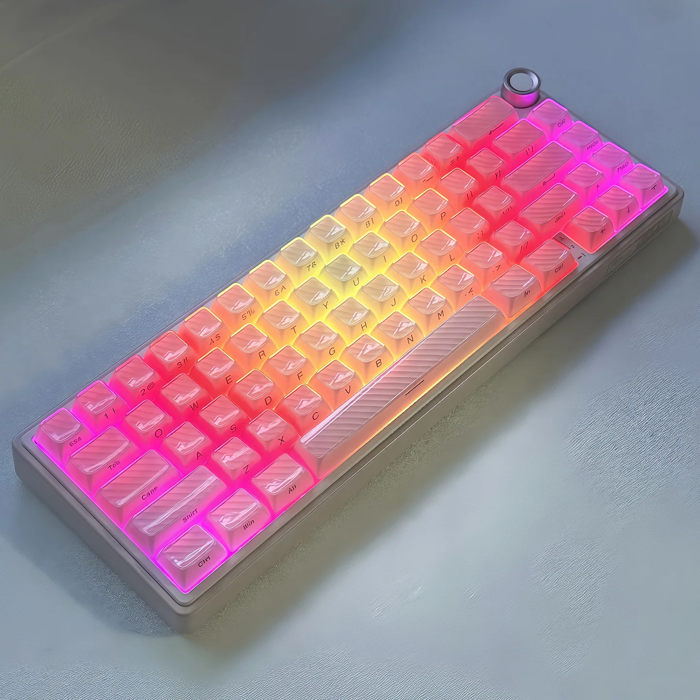 Teclas de gelatina de cristal con perfil ASA de onda mágica rosa, teclas de teclado translúcidas transparentes para interruptores MX de diseño ANSI, teclado para juegos - imagen 2