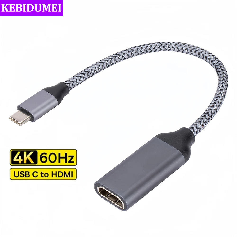 Cable USB C a HDMI 4K @ 60Hz tipo C a HDMI, convertidor Compatible con Cable HDTV para PC, portátil, MacBook Air, iPad, adaptador HDMI USB-C