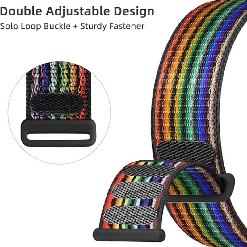 Nueva correa de nailon para Apple Watch Band Ultra 2 49mm 44mm 40mm 45mm 42mm 38mm 41mm pulsera deportiva iWatch Series 9 8 SE 7 6 5 - imagen 5