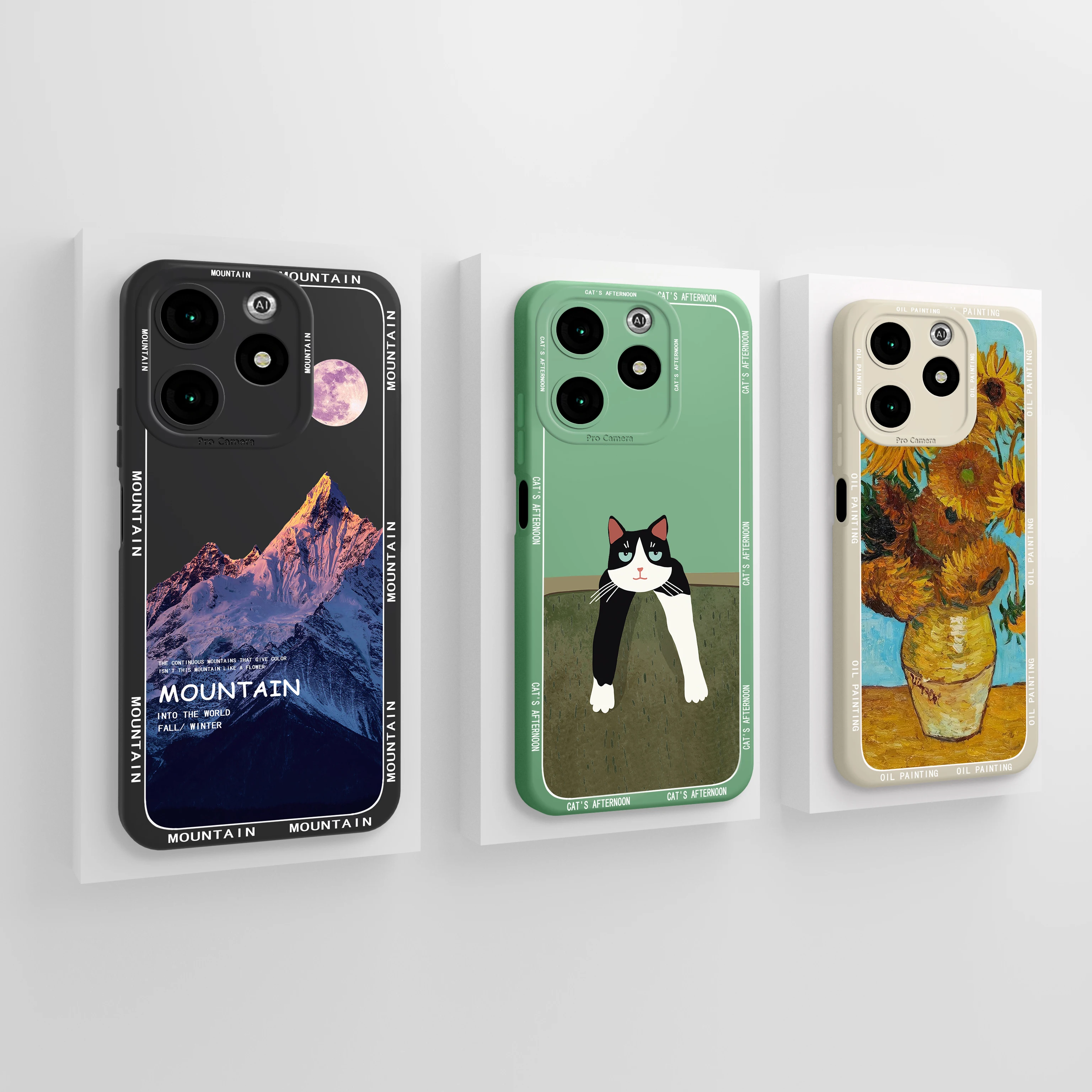 Funda de teléfono para itel A70, cubierta trasera de protección completa, Protector suave, pintura al óleo, Capa de silicona líquida - imagen 5