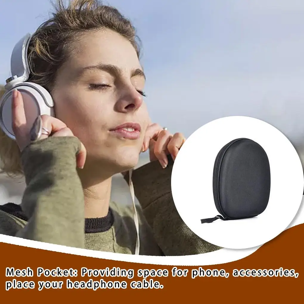 Estuche de transporte para auriculares, bolsa de almacenamiento para auriculares, contenedor para auriculares de mano, deportes al aire libre, hogar, viaje, gris - imagen 3