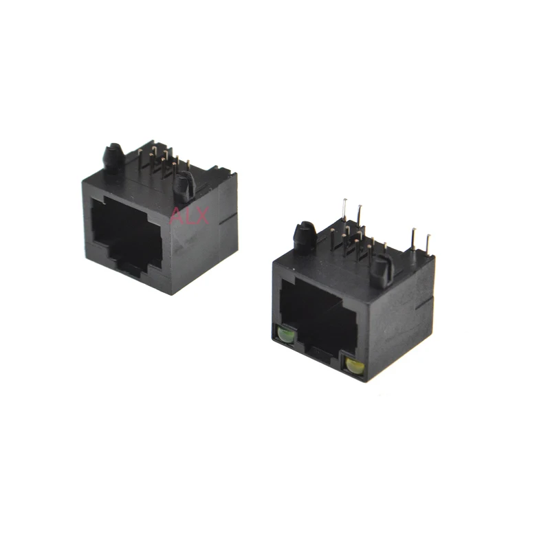 Enchufe hembra Ethernet de red RJ45, Conector hembra con ángulo recto de luz 56 8P8C, color negro, 10 piezas - imagen 2