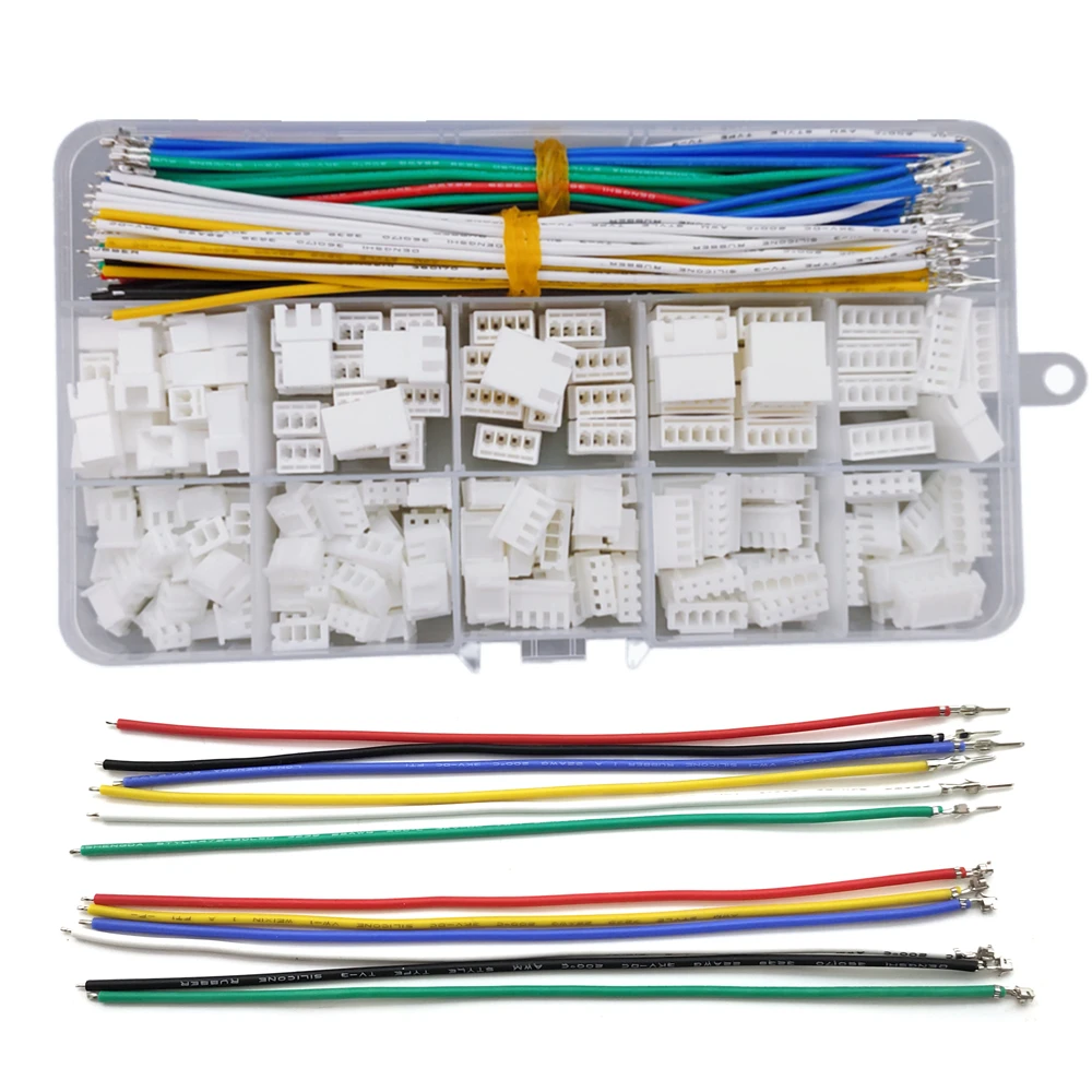 Kit de conectores JST XH de 2,54mm, enchufes macho hembra XH2.54 y Cables de silicona prensados de 22AWG, cable 2, 3, 4, 5, carcasa de 6 pines
