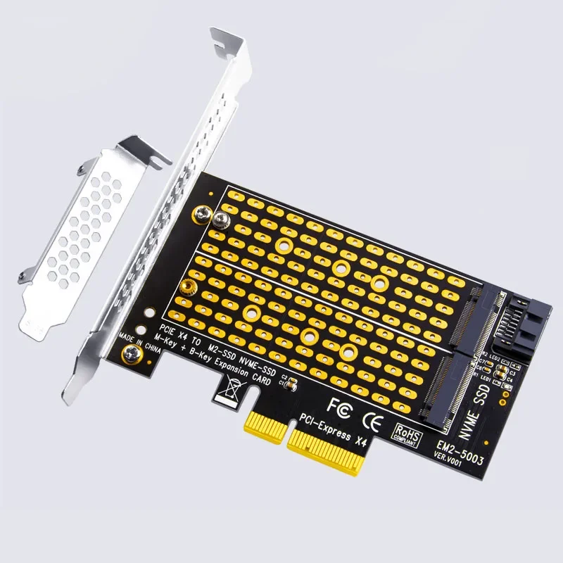 M2 SATA B Key a SATA3.0 + M.2 NVME M Key a PCI Express 4,0 X4 tarjeta elevadora PCIE a M2 SSD adaptador para 2230 2242 2260 2280 M2 SSD - imagen 2