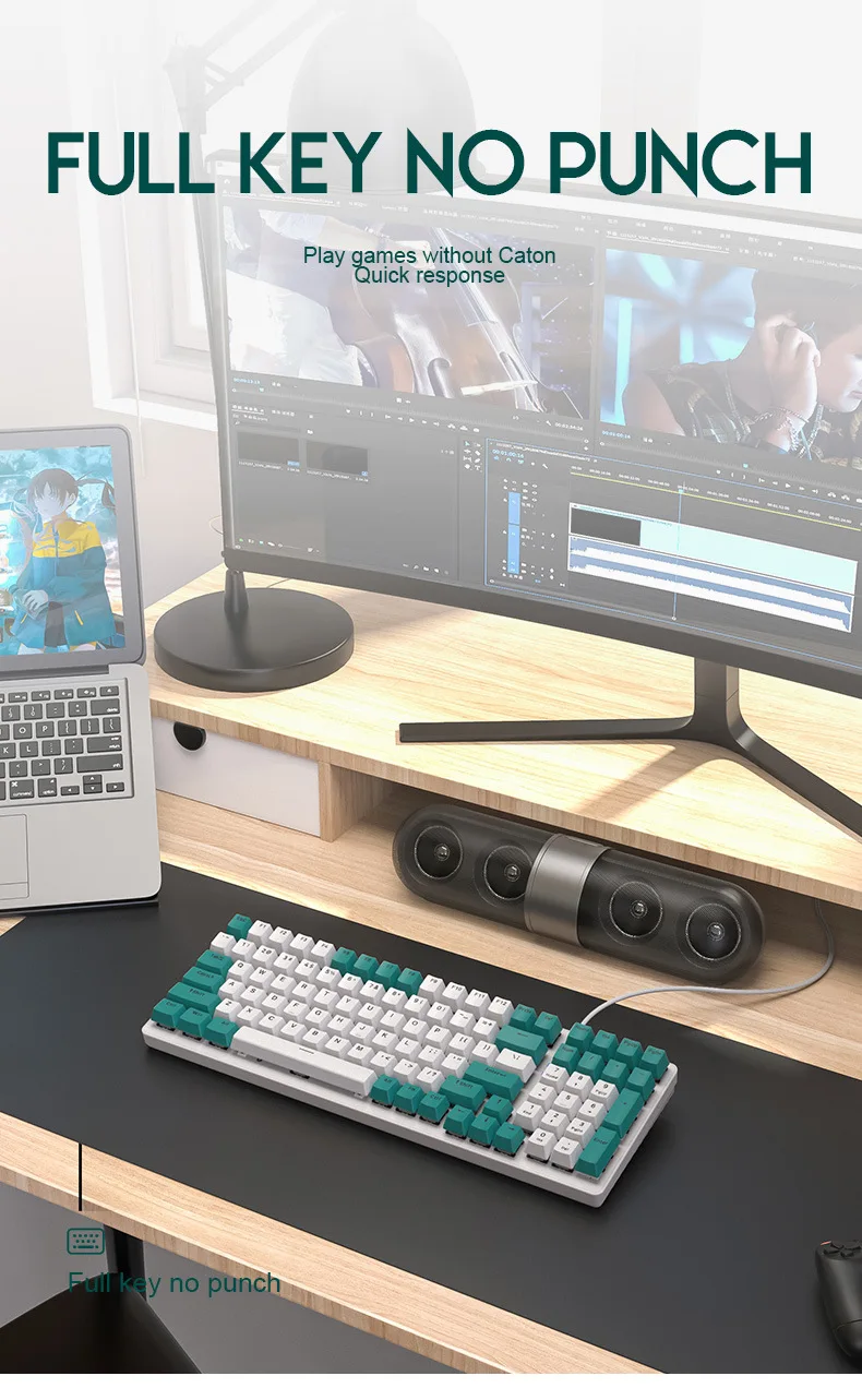 Teclado de máquina UTHAI K3, 100 teclas, MX Click, teclado de colisión de eje rojo táctil, tecla completa, enchufe en caliente, tecla completa sin conflictos