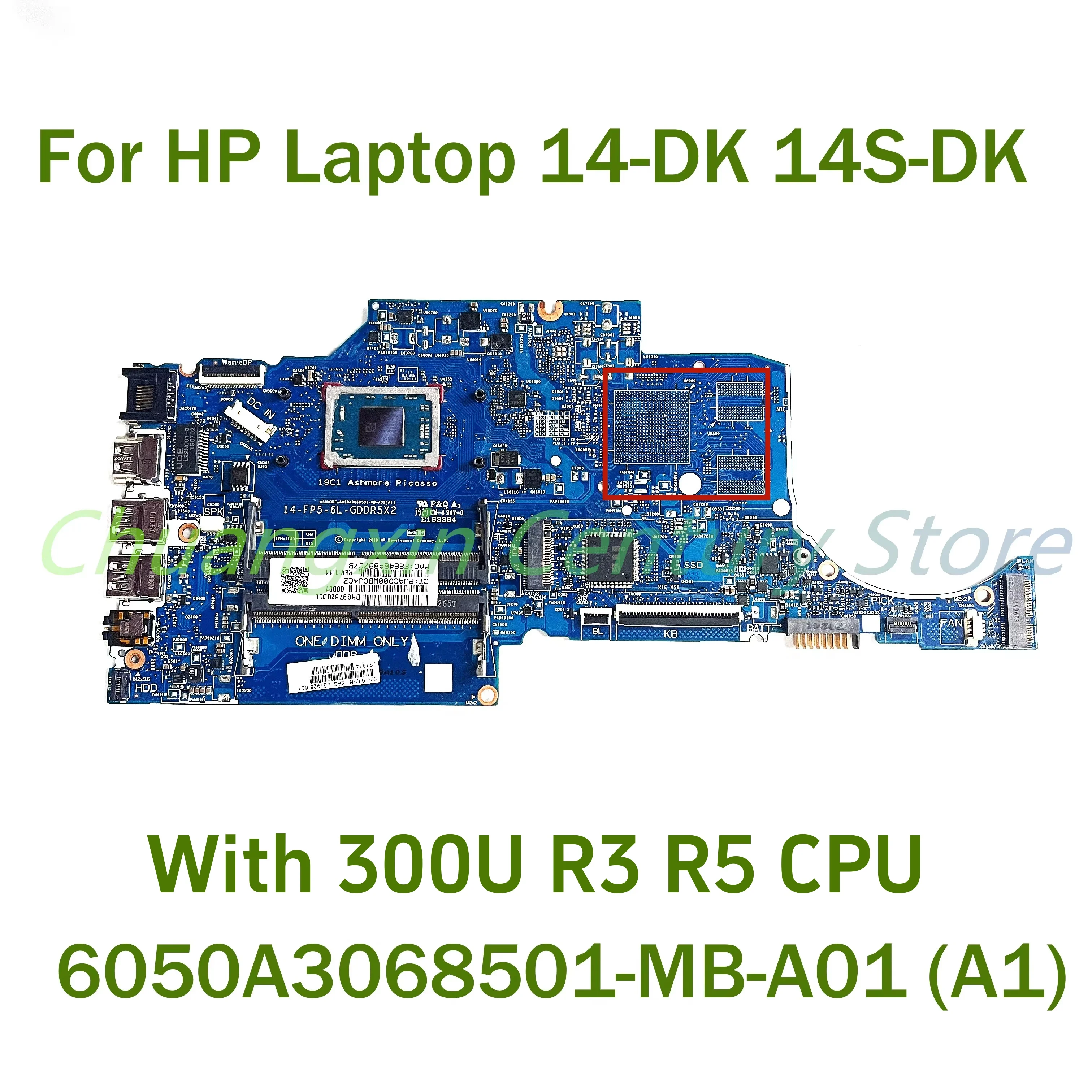 Para HP Laptop 14-DK 14S-DK placa base de computadora portátil 6050A3068501-MB-A01 (A1) con CPU R3 R5 100% probado completamente en funcionamiento