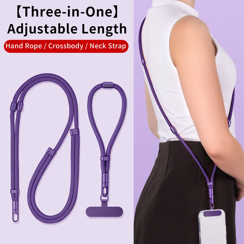 Bandolera 3 en 1, colgante para el cuello, cordón para teléfono móvil conmutable estilo muñeca, correa Universal para funda de teléfono móvil de longitud ajustable - imagen 3