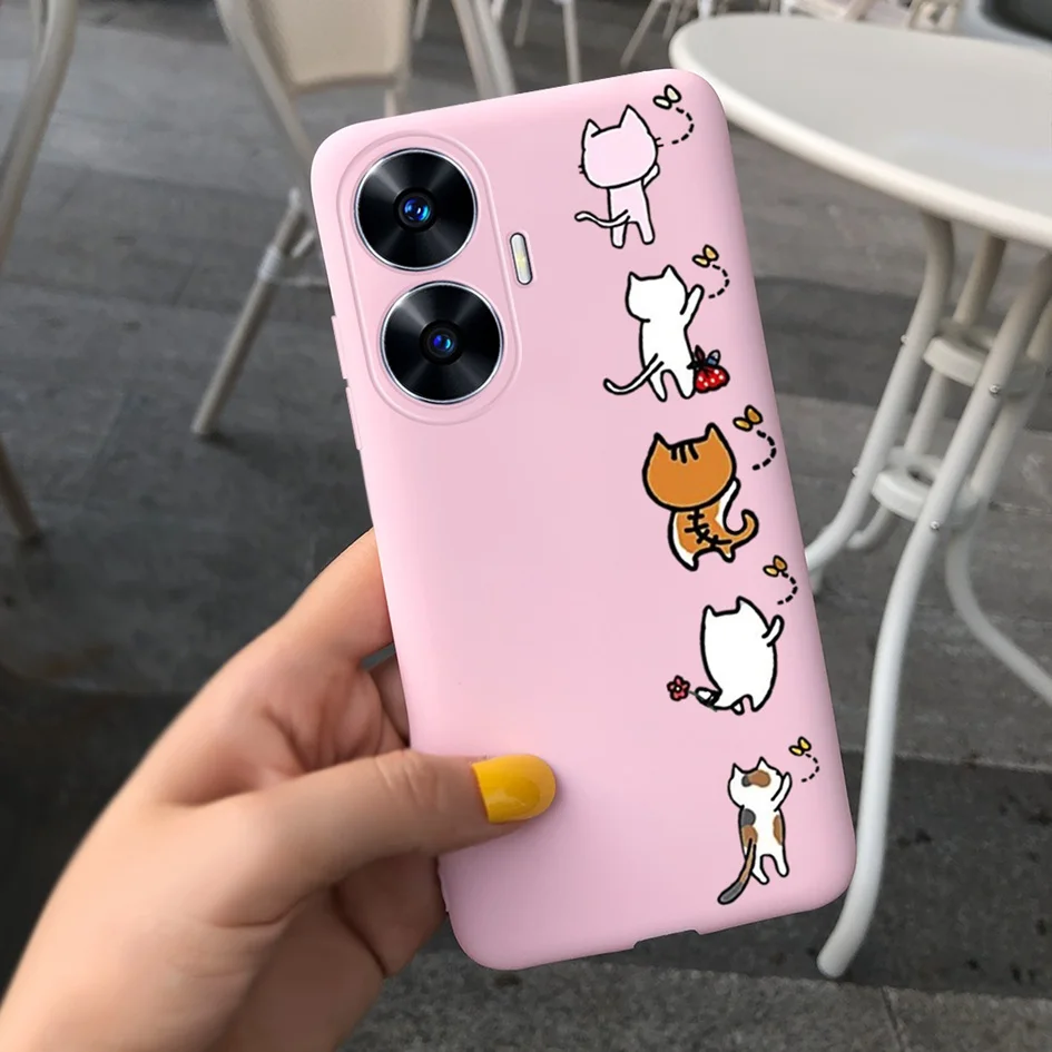 Para Realme C55 V30 2023 funda encantadora de silicona Panda de dibujos animados para RealmeC55 4G RealmeV30 5G V 30 V 30T C 55 fundas traseras de teléfono - imagen 2