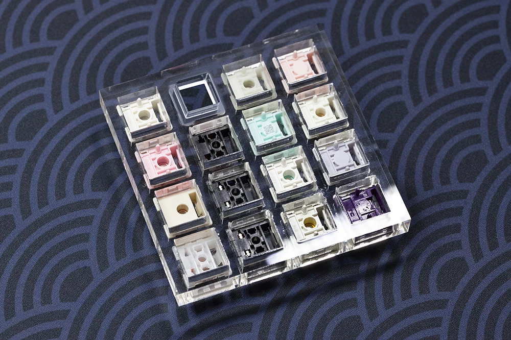 Probador de interruptor magnético con base acrílica, teclas en blanco con TTC Magneto Deng God, doble riel, Naranja, Rosa, Jade, amarillo, Jade, blanco - imagen 4