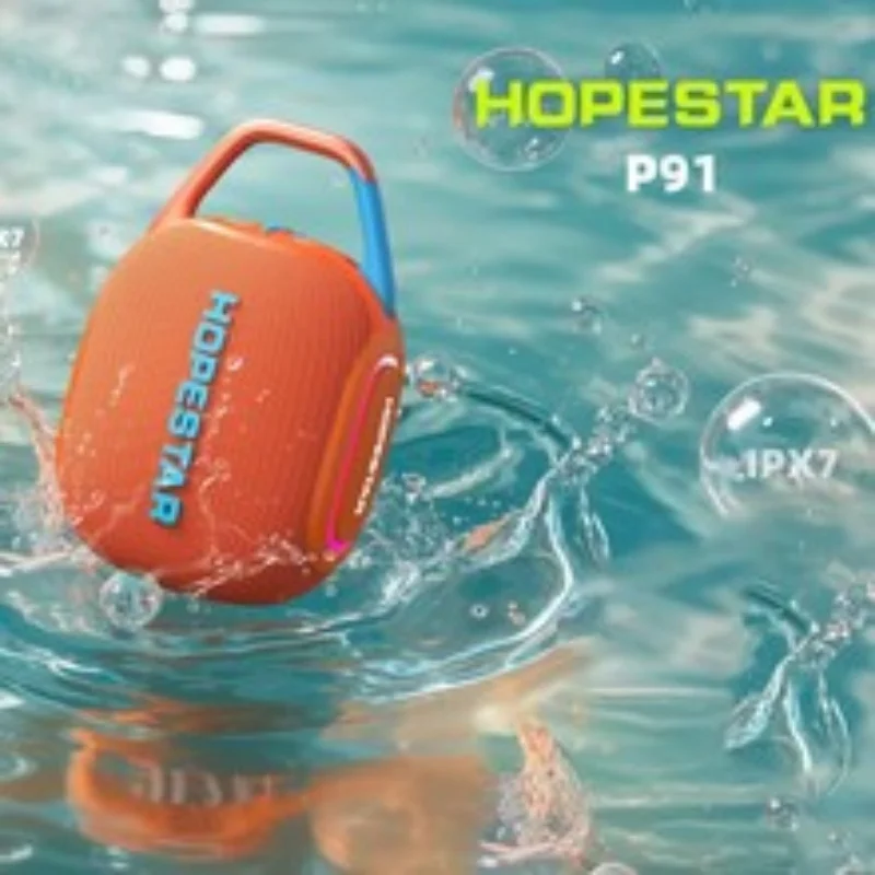 HOPESTAR P91 Altavoz Bluetooth resistente al agua Altavoz portátil inalámbrico con clip para exteriores con reproducción de tarjeta TF para ciclismo Camping Clip5 - imagen 4