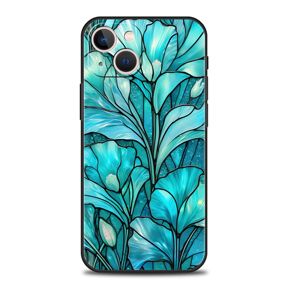 Funda de teléfono suave de TPU de lujo para iPhone 17 Air 16E 16 11 15 14 Pro MAX 12 13 7 8 Plus X XR XS SE 2022 cubierta flor mármol geometría - imagen 4