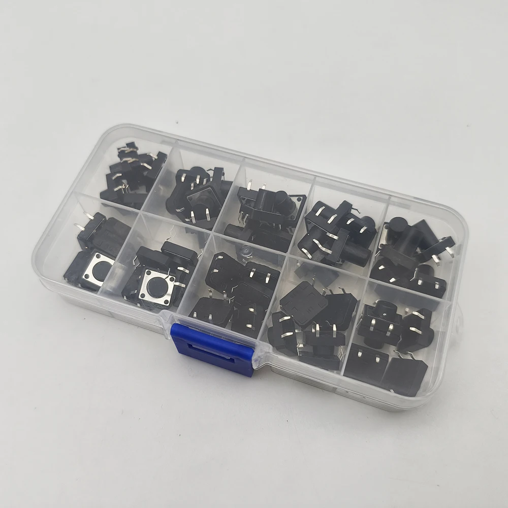 1 caja 12X12MM 4Pin PCB interruptor de botón táctil momentáneo 12*12*4,3/5/6/6, 5/7/8/9/10/11/12mm - imagen 2