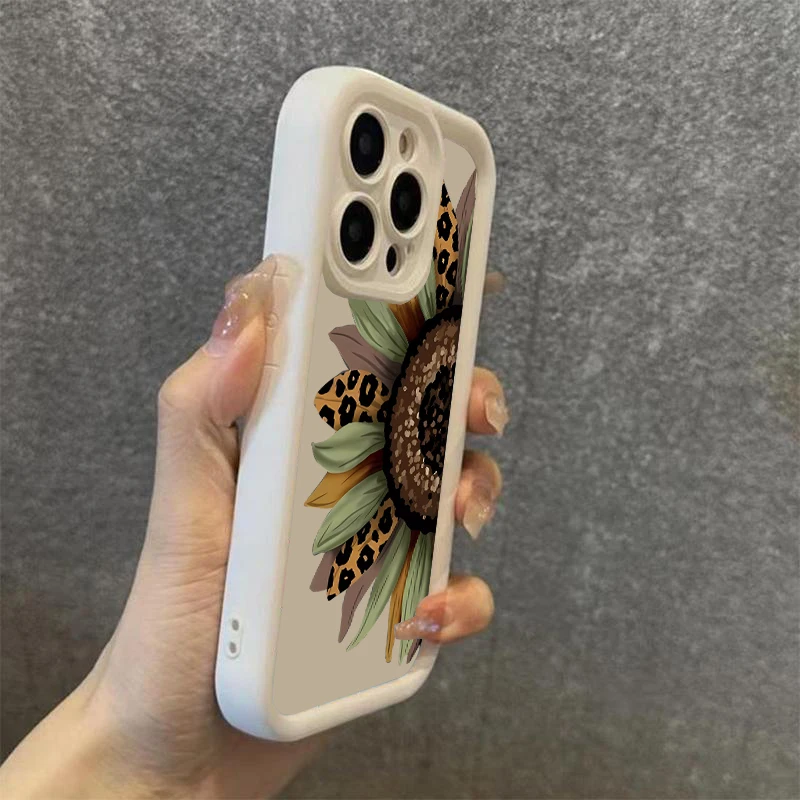 Funda de teléfono de silicona con diseño de girasol bonito para Xiaomi Redmi Note 14 13 12 11 Pro Plus 4G 5G 12S 11S Redmi 13C 14C 12 funda suave - imagen 4
