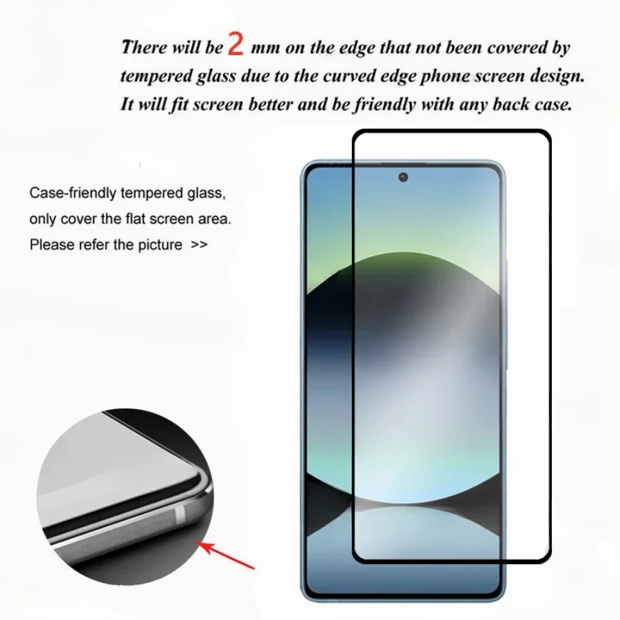 6 en 1 para Redmi Note 14S vidrio para Redmi Note 14 Pro 5G Protector de pantalla de vidrio templado para Xiaomi Note 14 Pro 5G India lente de cristal - imagen 4