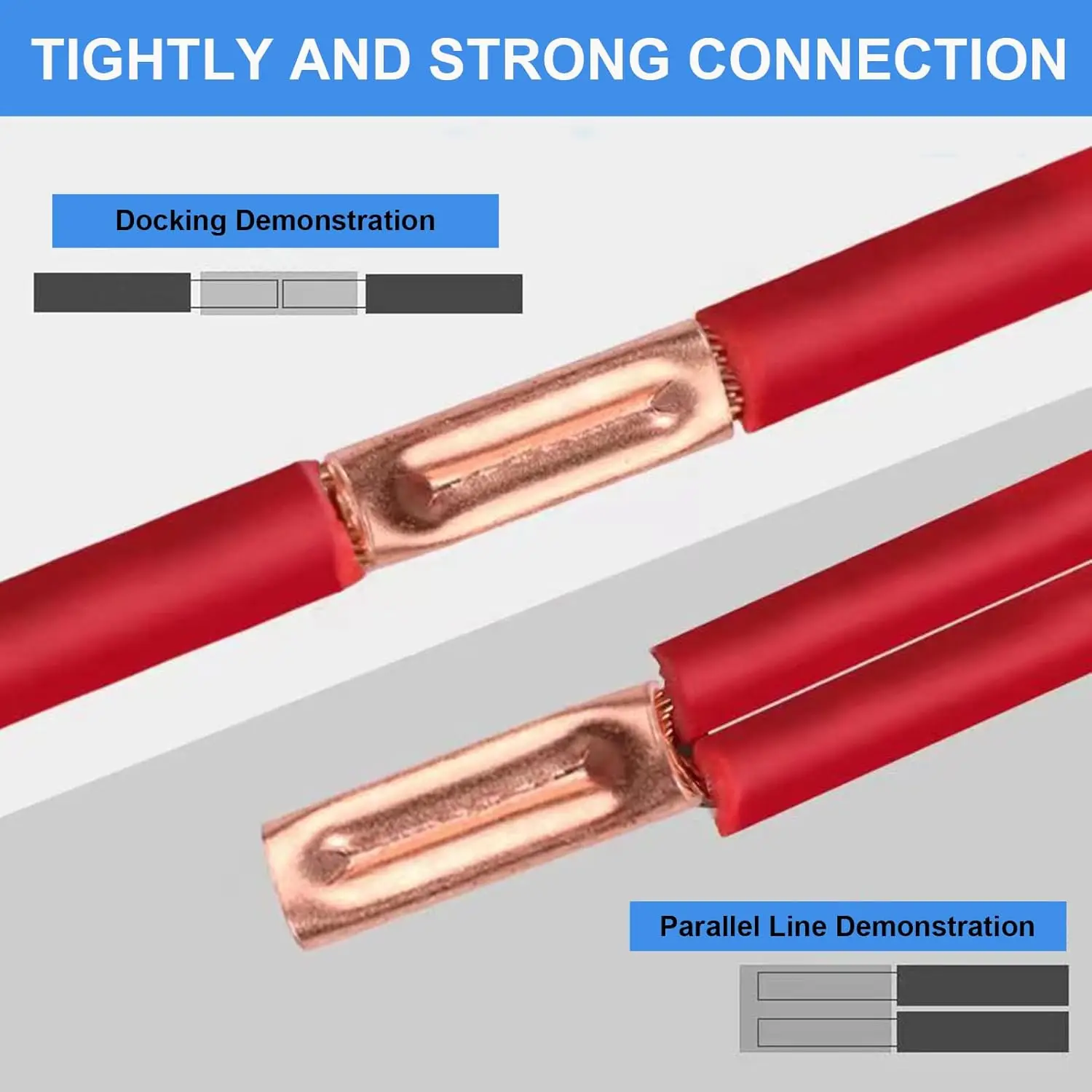 Kit de casquillos de alambre de 250 Uds., conector de engarzado de cobre de 7 tamaños, surtido de terminales a tope eléctricos no aislados con tubo termorretráctil - imagen 4