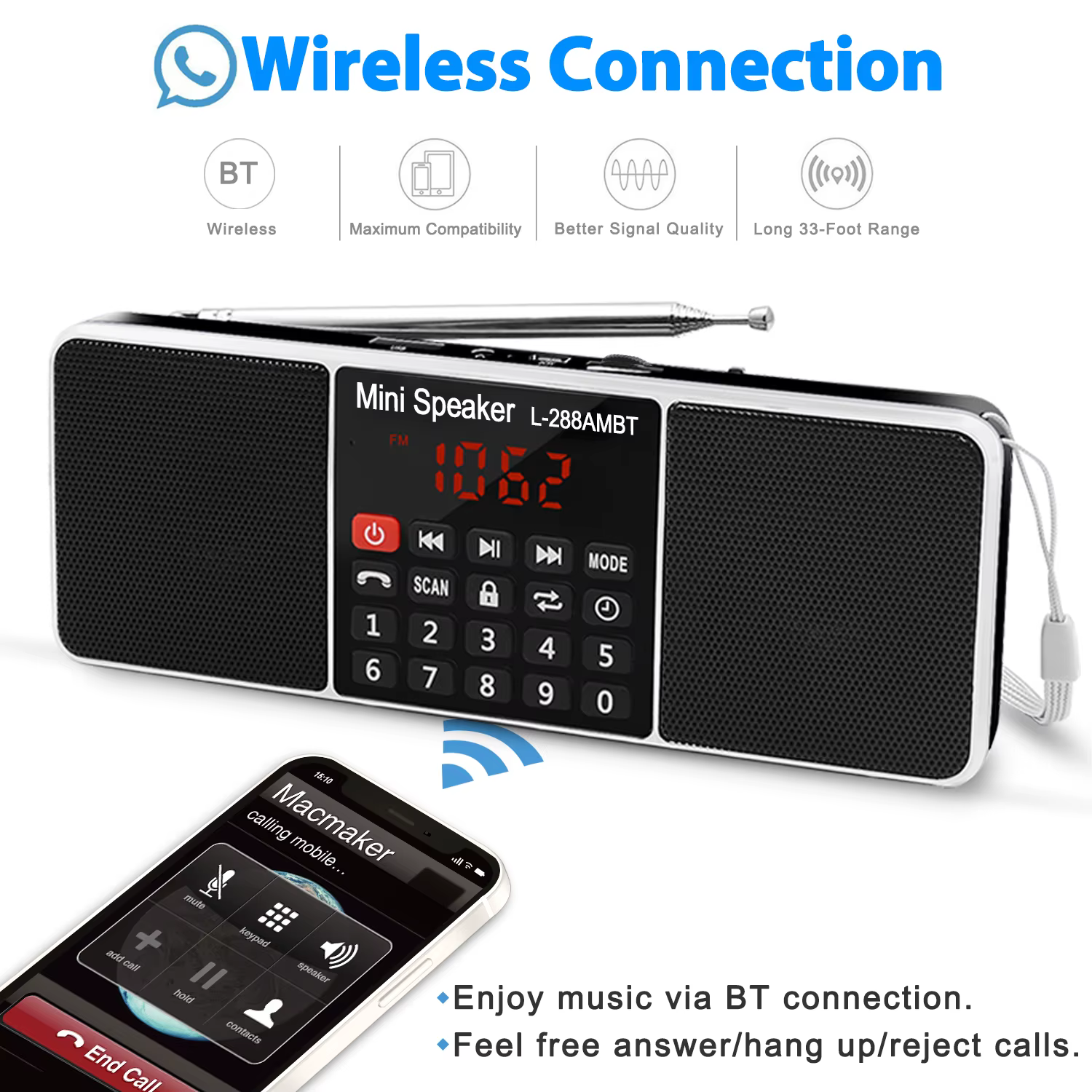 Radio Lefon Bluetooth FM AM Portátil - imagen 5