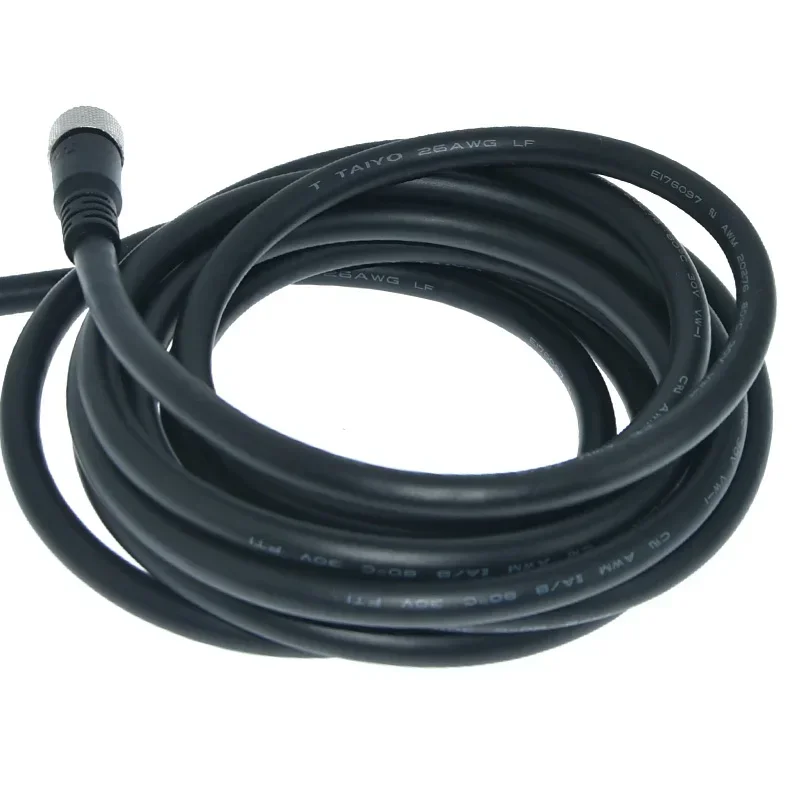 Para Cable de alimentación de cámara Microscan Cognex M12 orificio de cabeza de 8 polos y 12 polos altamente Flexible con cable blindado 1m 2m 3m 5m 10m - imagen 2