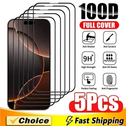 Protector Vidrio Templado iPhone 11 a 16 Pro Max Antigolpes