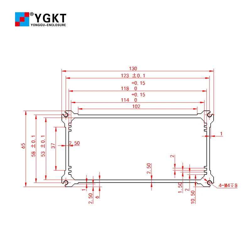 Caja de conexiones de aluminio impermeable, carcasa de Metal de control industrial, IP68, fuente de alimentación, disipador térmico, M10, 130x65MM - imagen 3