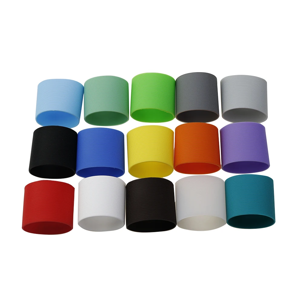 Cubierta de Gel de sílice para taza de vidrio, aislamiento térmico, antiquemaduras, cilindro recto, engrosada, cubierta inteligente antideslizante, 5,5 CM - imagen 5