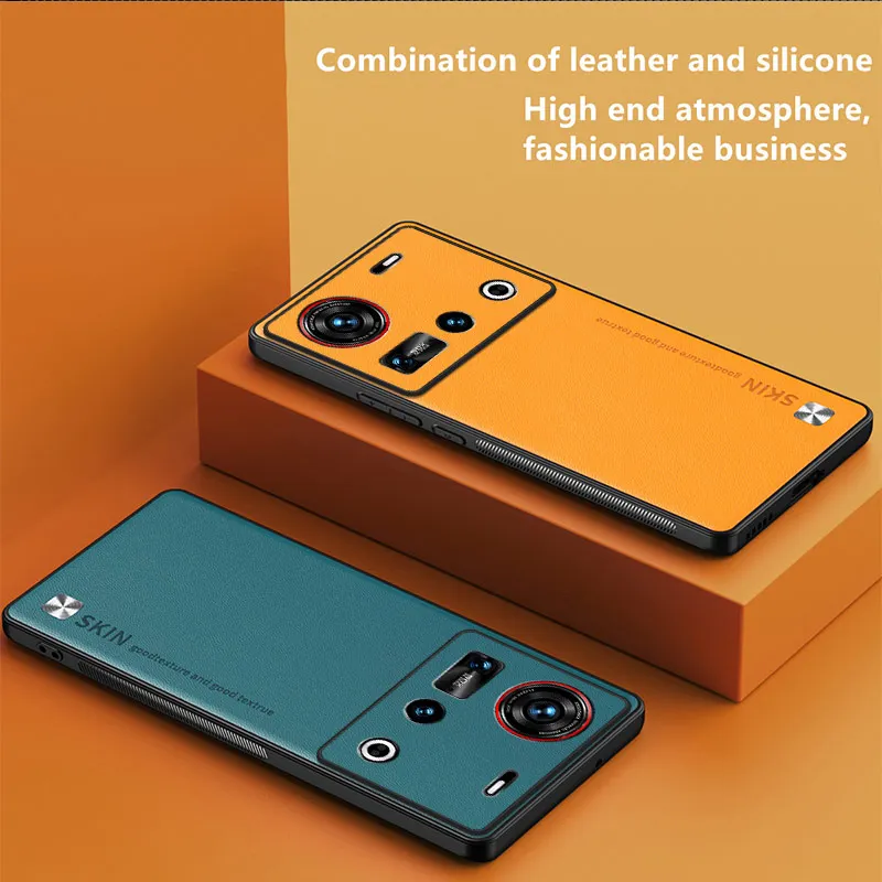 Para Nubia Z70 Ultra funda protectora trasera de cuero vegano suave para ZTE Nubia Z70Ultra Z60S Pro carcasa completa - imagen 3