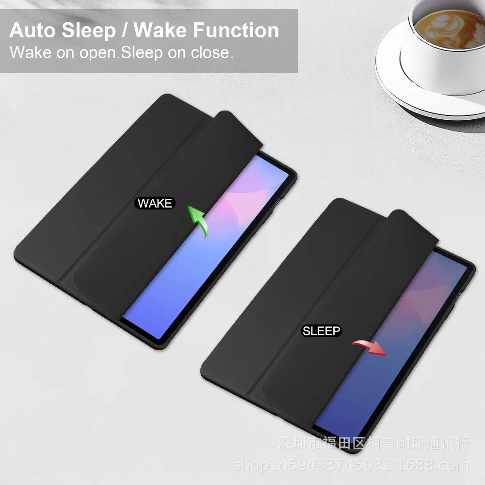 Funda delgada para Samsung Galaxy Tab S10 FE + / S10 FE Plus, funda de 13,1 pulgadas con soporte para bolígrafo, funda para tableta con soporte triple, encendido/apagado automático - imagen 4