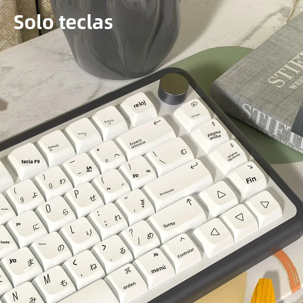 Teclas PBT con perfil XDA, tema minimalista, español, coreano, francés, alemán, ruso, japonés, para teclado mecánico - imagen 2