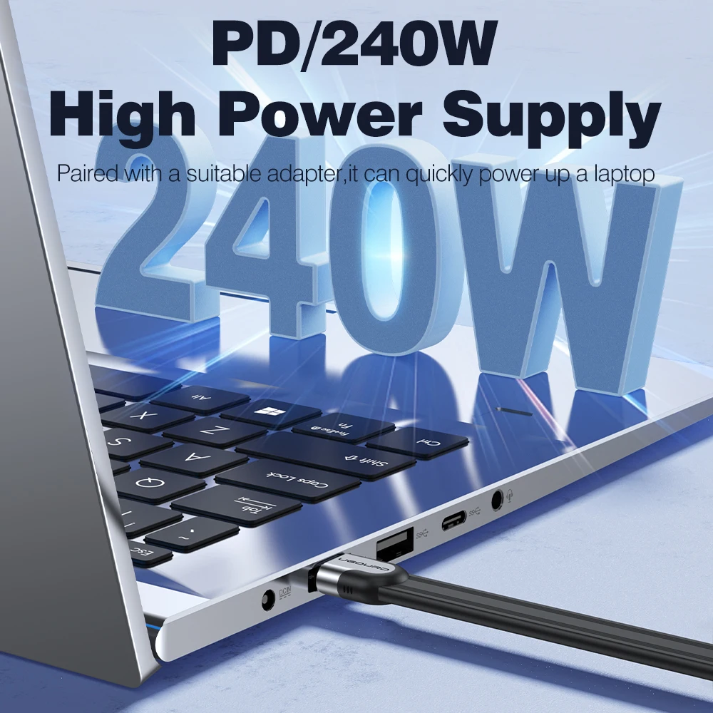 40Gbps Thunderbolt 4 USB C Cable de función completa Cable plano USB 4 fecha 0,15 m 1 m 8K PD 240W Cable para Thunderbolt3 iPhone 15/16 SSD - imagen 4