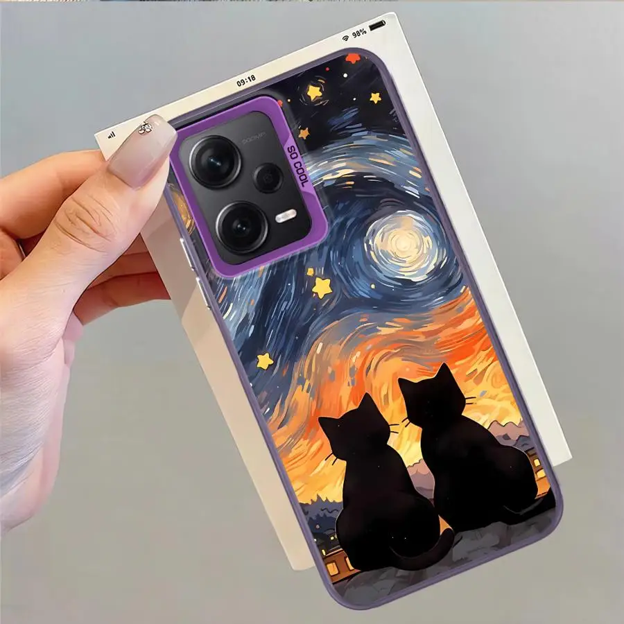 Funda Van Gogh Art Cat para Xiaomi Redmi 9C 12C K60 A5 10C 9T A1 A2 Plus 13C 14C, funda trasera para teléfono - imagen 3