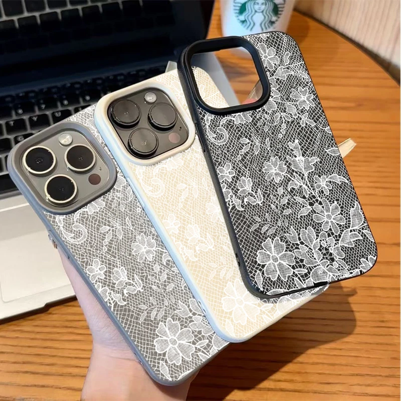 Funda de Teléfono con Estampado de Flores de Encaje Francés Retro para Xiaomi 15T Pro Poco F7 F6 X7 X6 X5 M6 Pro para Xiaomi 15 14 13 14T 13T Funda Suave - imagen 3