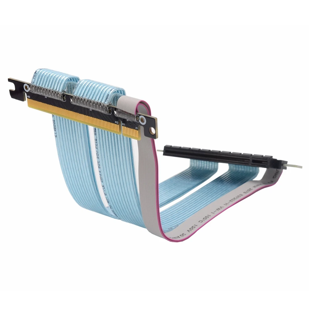 Cable elevador PCIE X16 4,0 PCI Express Gen4 16x, Cable de extensión PCI-E 4,0, extensor de tarjeta gráfica inversa doble para ITX A4 - imagen 4