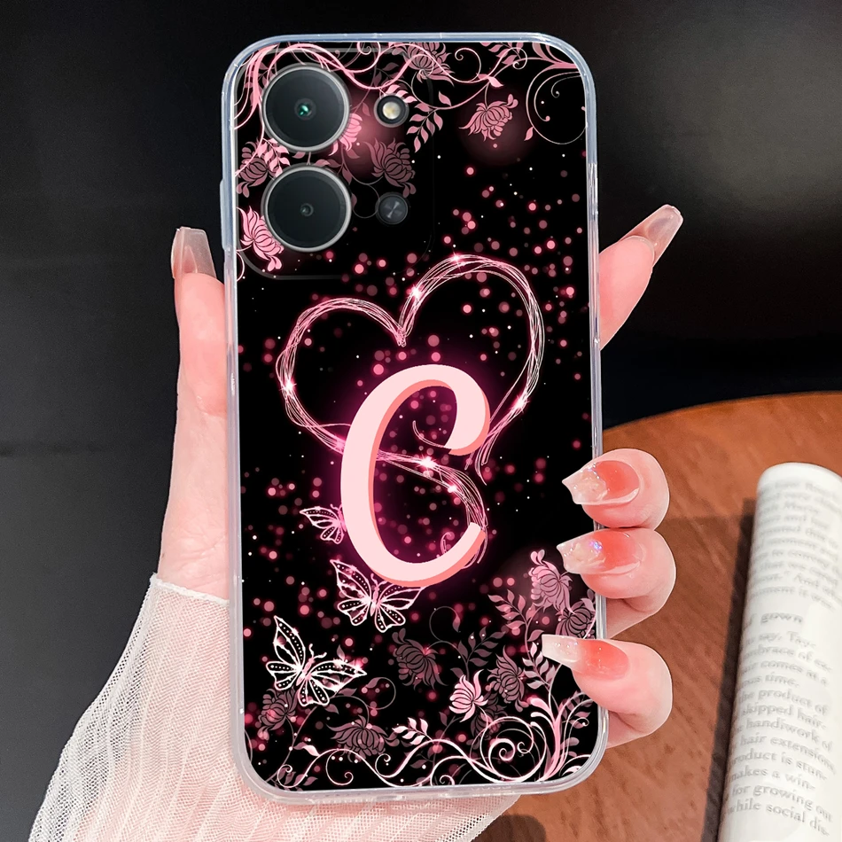 Para POCO C85 C75 C65 funda con nombre de ensueño letras transparente suave anticaída contraportada ligera TPU pareja Protector de teléfono Fundas - imagen 5