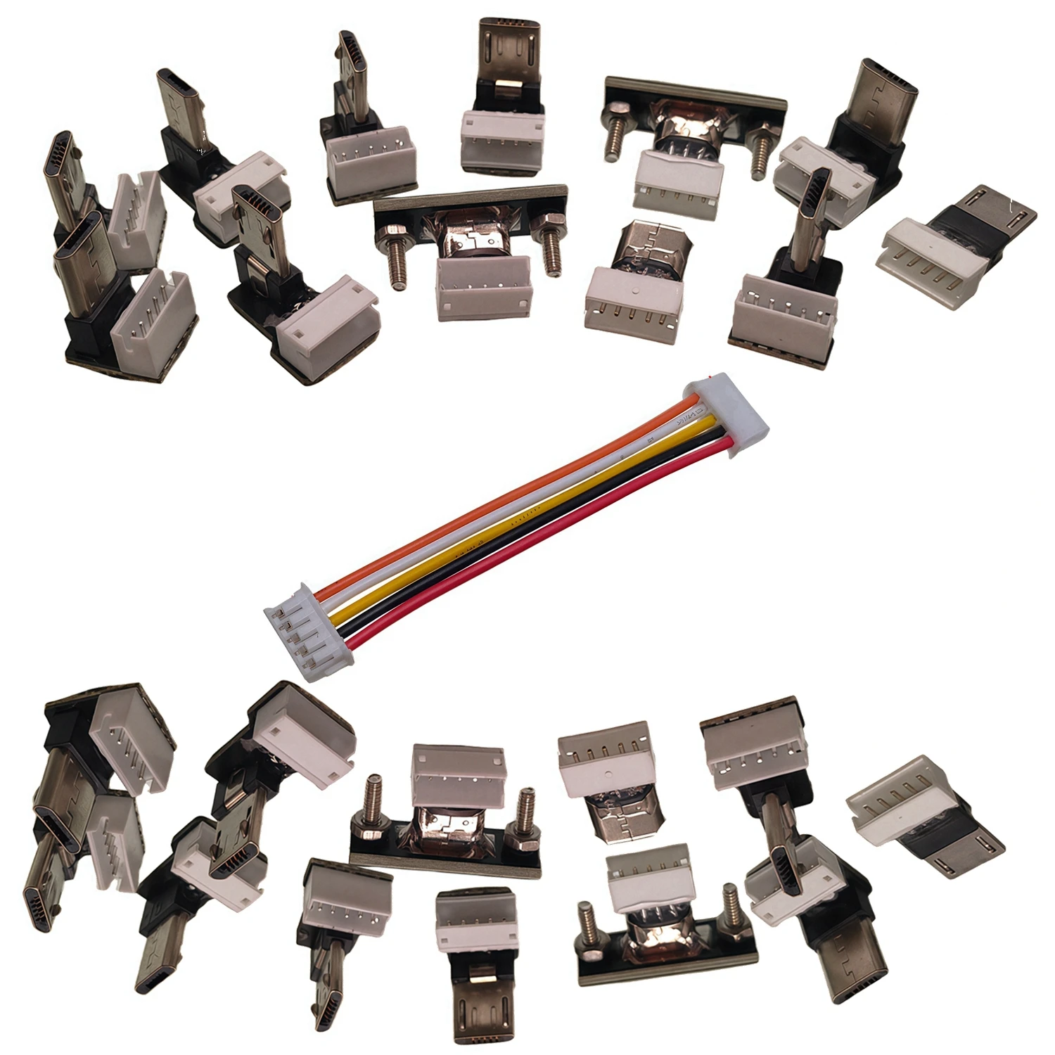 Cable micro usb macho a hembra amd macho a macho 28AWG Se puede entregar a cualquier configuración ZH1.5 5/pin 10CM/20cm/30CM/50CM de largo - imagen 5