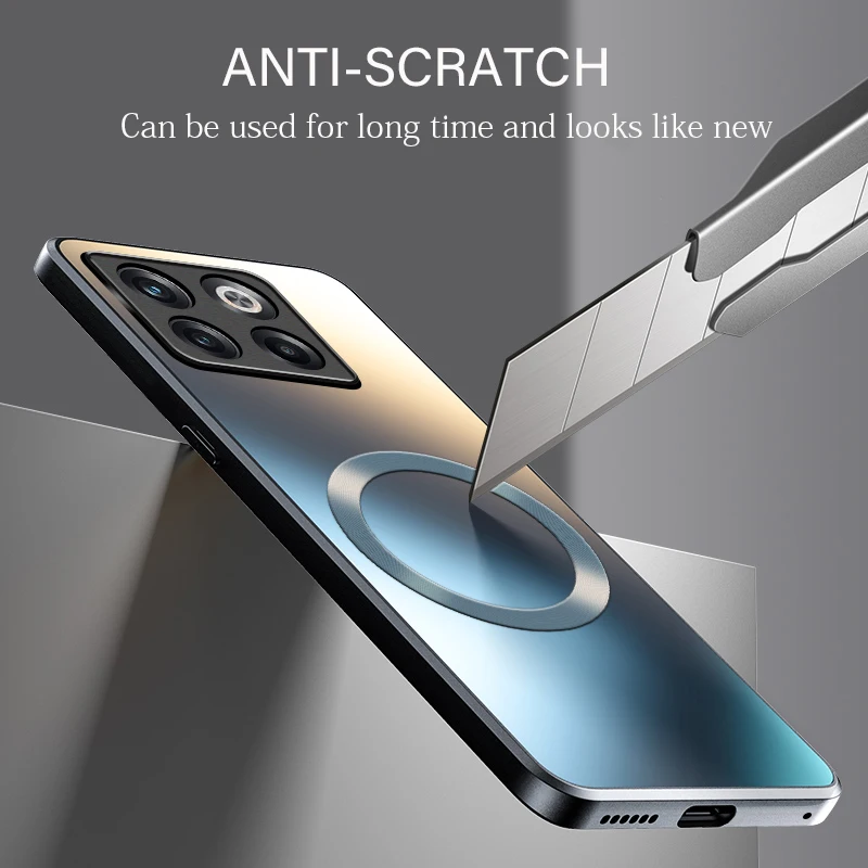 Funda rígida de silicona mate AG de lujo para Oneplus 11 10T, funda de carga inalámbrica magnética para teléfono esmerilado - imagen 4