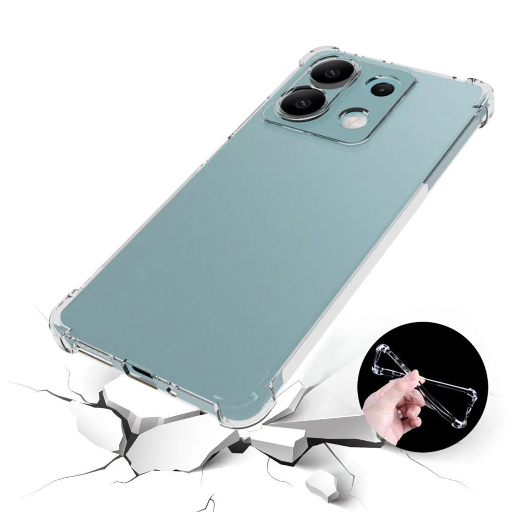Para Xiaomi Redmi Note 13 5G funda de teléfono de silicona transparente gruesa a prueba de golpes para Redmi Note 13 5G funda transparente - imagen 5