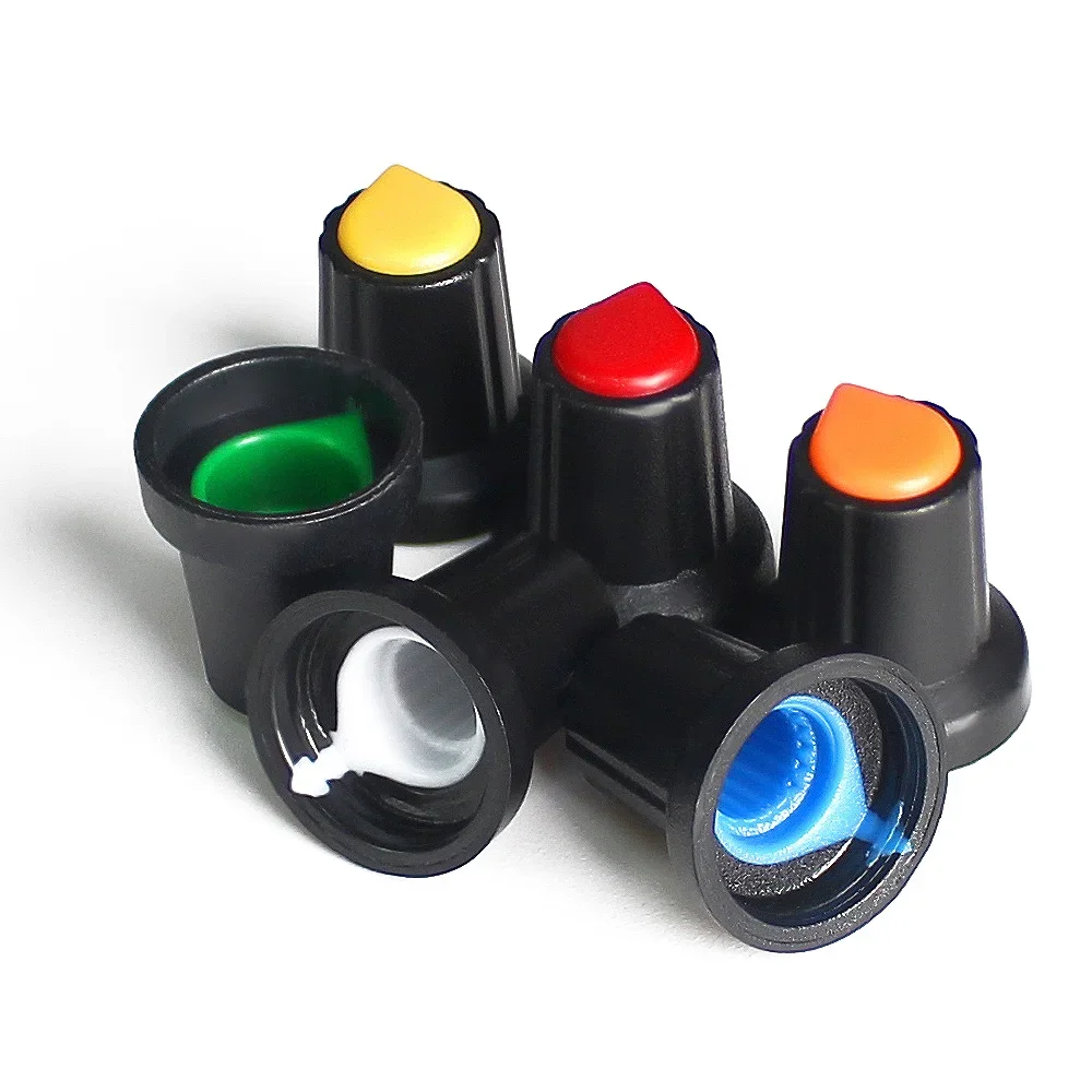 Juego de tapas de potenciómetro WH148 de 6 colores, perillas de Control de volumen surtidas de 30 piezas en rojo, amarillo, azul, verde, blanco y naranja, perilla AG2 - imagen 2