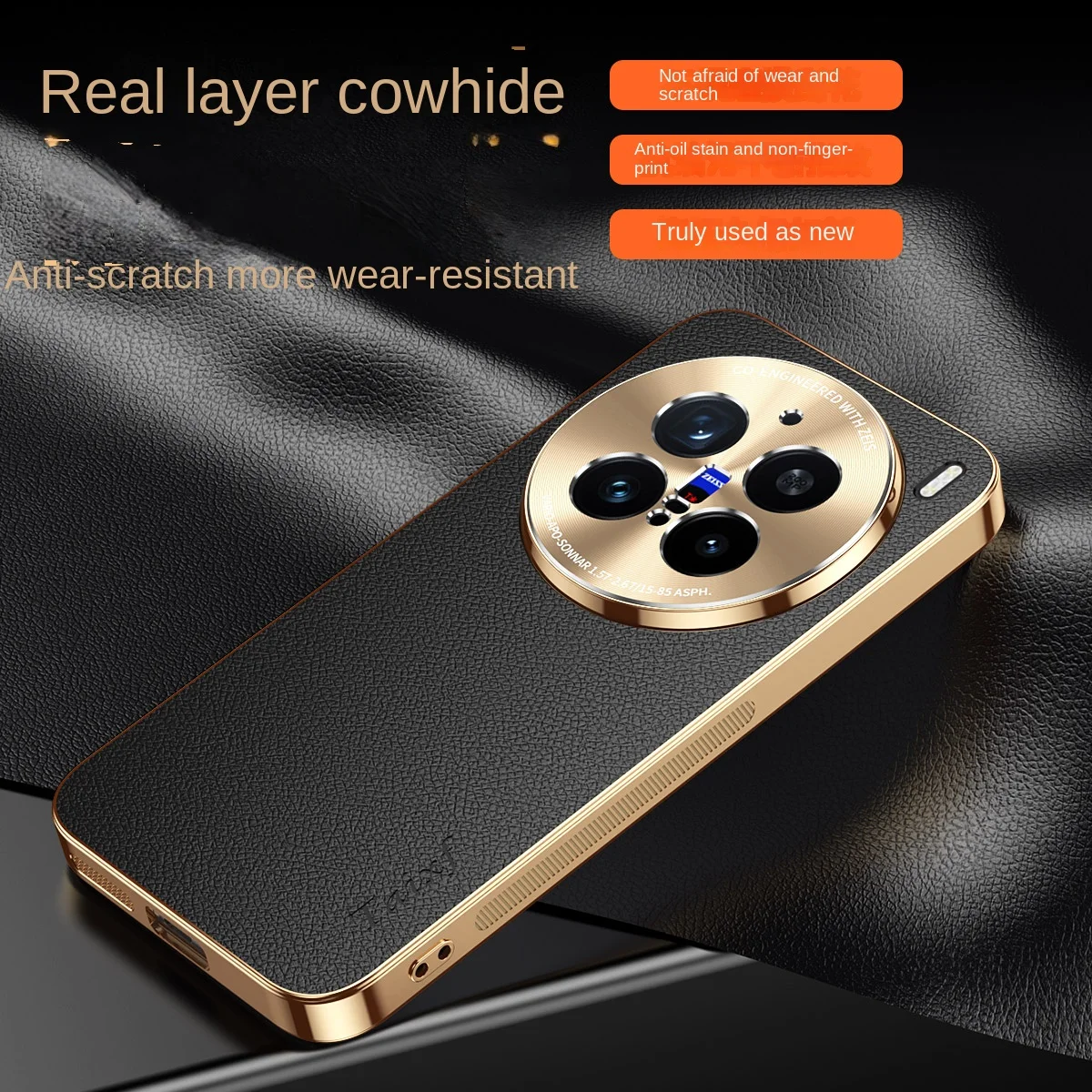 Para VIVO X200 Pro funda de lujo de cuero PU revestimiento lente protectora trasera funda para VIVO X200S X200Pro funda completa para teléfono - imagen 3