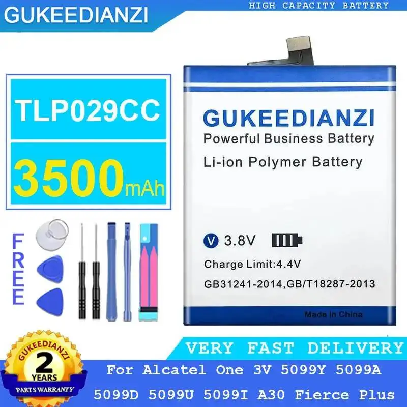 Batería ligera de 3500Mah TLP029CC para Alcatel One 3V 5099Y 5099A 5099D 5099U 5099I A30 Fierce Plus de larga duración para teléfono móvil