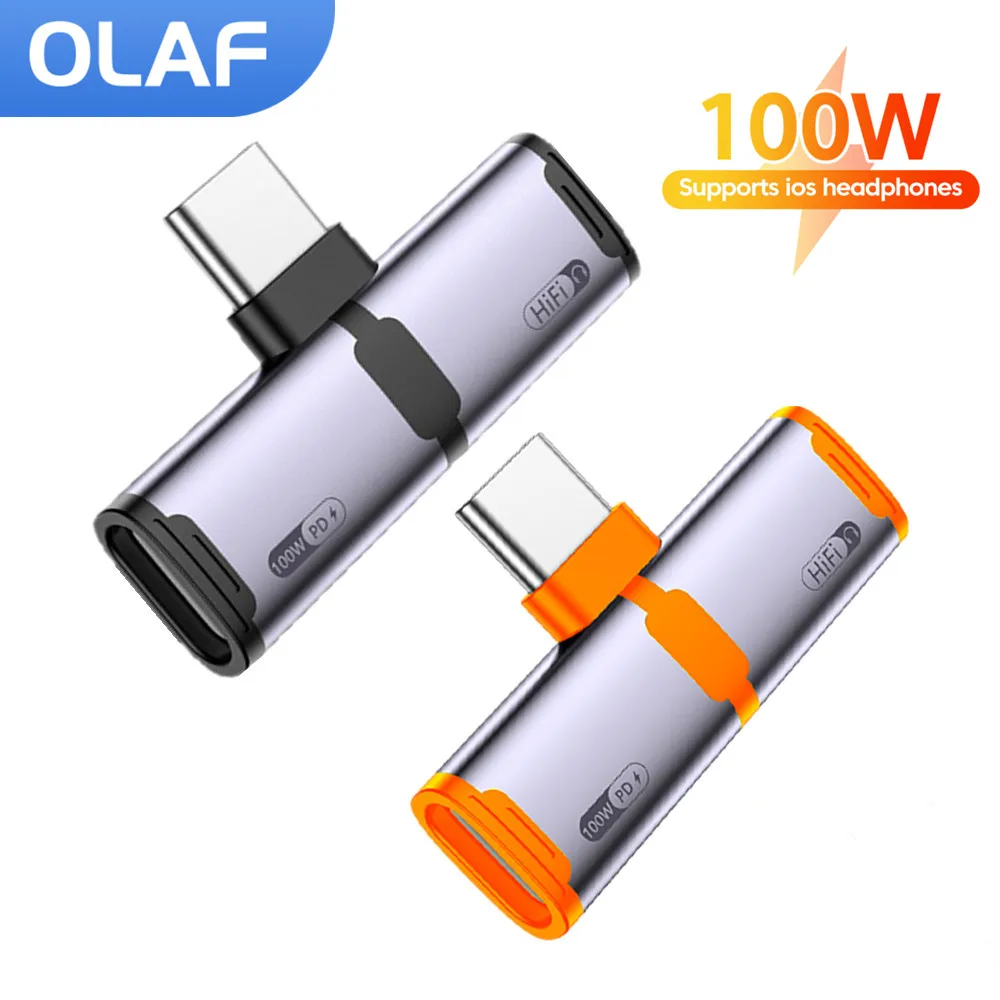 Adaptador de Audio Hifi para auriculares USB tipo C a ios 2 en 1, adaptador de carga rápida de 100W tipo c a tipo c para iPhone 15 16 17 iPad - imagen 3