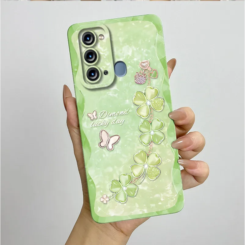 Para Itel S17 S661W funda Itel P38 bonitas flores de mariposa silicona suave TPU funda de teléfono a prueba de golpes para Itel Vision 3 contraportada - imagen 2
