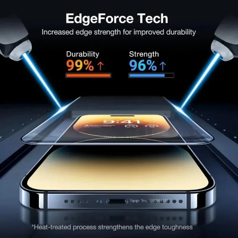 Protector de pantalla de vidrio templado para iPhone, Protector de pantalla para iPhone 16, 15, 14, 13, 12, 11 Pro Max, 14, 15Plus, X, XR, XS MAX, 5 unidades - imagen 3