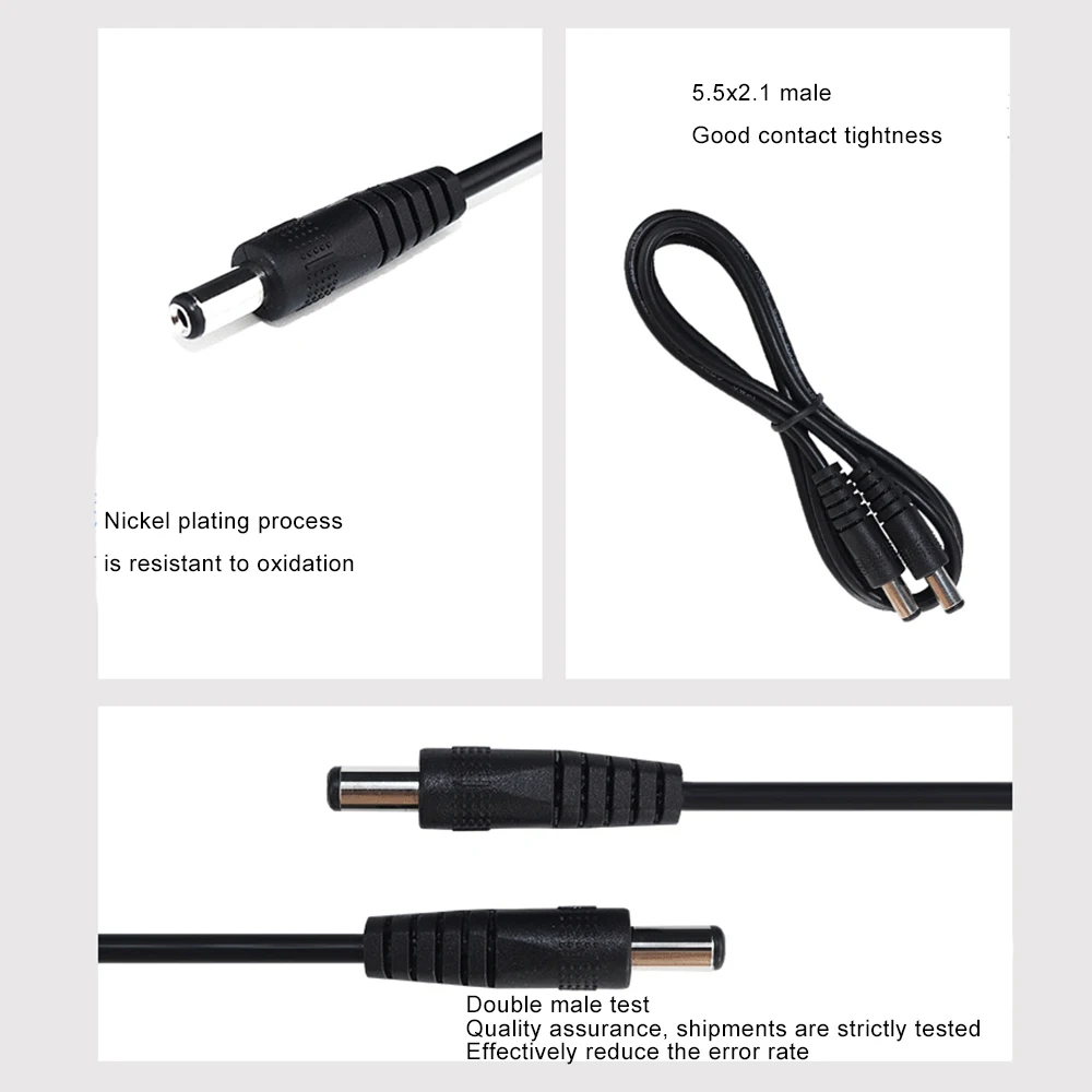2 uds/5 uds DC5.5 * 2,1 cable de alimentación macho a macho 2AWG 1m de largo cable de alimentación macho doble modelo 2464 - imagen 4