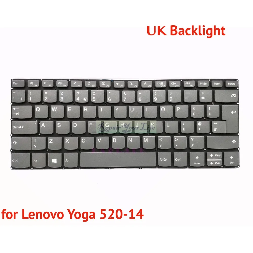 PT-BR Brasil Reino Unido EE. UU. Teclado retroiluminado para Lenovo Yoga 520-14 520-14IKB 80YM 80X8 81C8 720-15IKB SN20M61595 brasileño nuevo - imagen 2